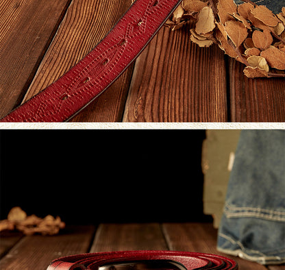 Men's Belt Handmade Cowhide Needle Buckle Korean Fashion Casual Retro Men's Belt 
