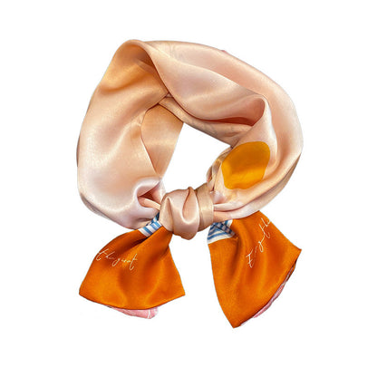 Silk scarf printed pattern scarf temperament fashionable decoration double-sided ribbon long scarf