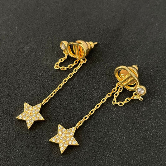 Earrings Hoshigata Pendant Cubic Chassis Long Earrings 