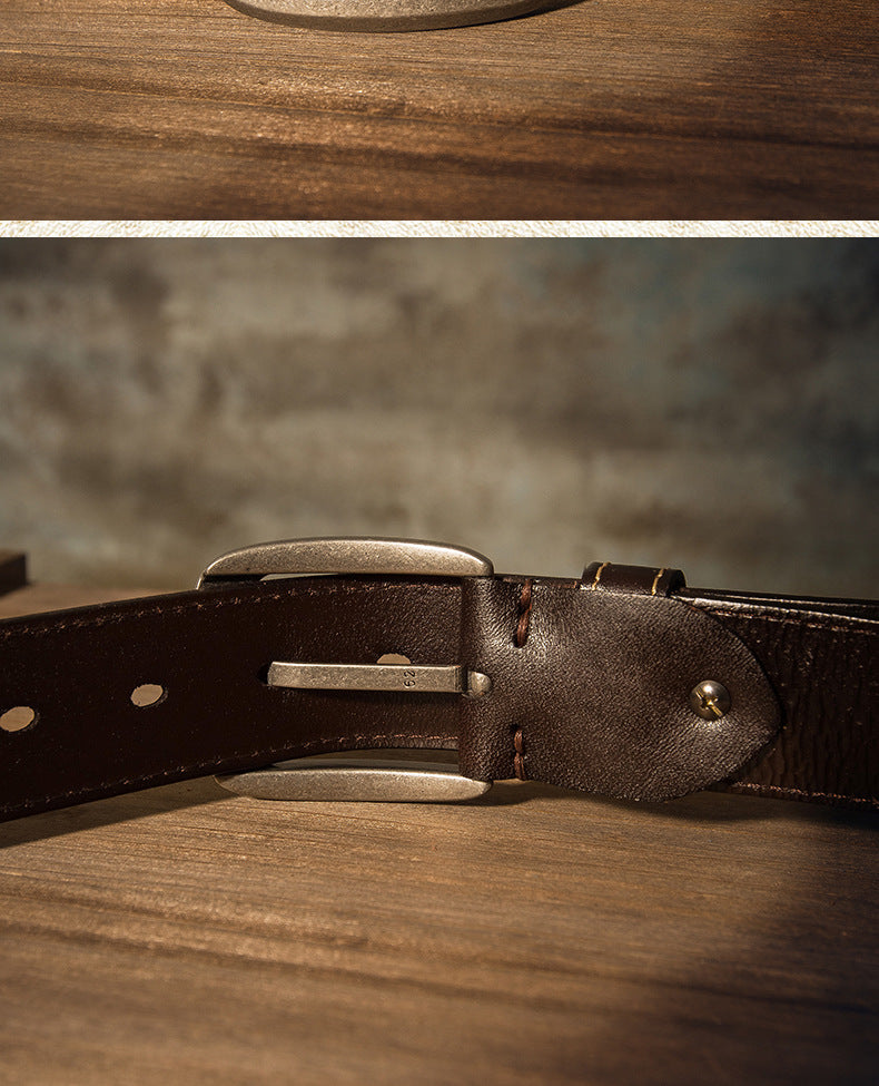 Men's Belt Handmade Genuine Cowhide Leather Large Size Fat 150cm Extra Long Casual Fashion Belt for Men 