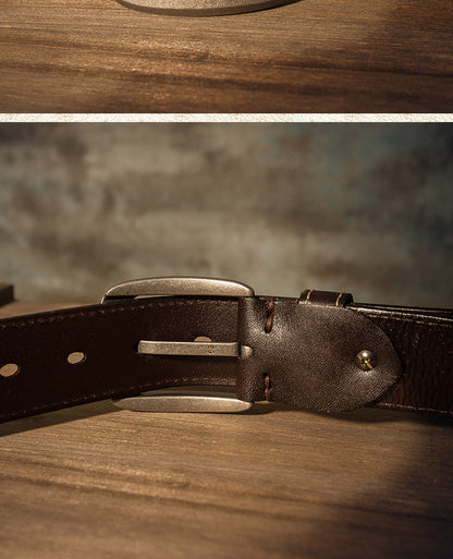 Men's Belt Handmade Genuine Cowhide Leather Large Size Fat 150cm Extra Long Casual Fashion Belt for Men 