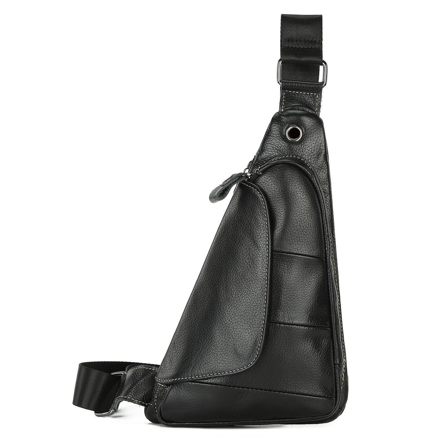 Men's Bust Bag Genuine Cowhide Leather Fashion Casual Retro Multifunctional Crossbody Bag for Men 