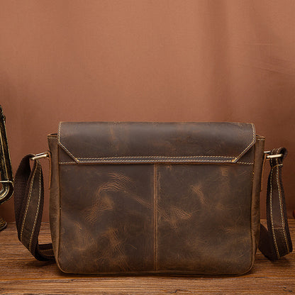 Men's shoulder bag Genuine cowhide leather retro crossbody bag for men 