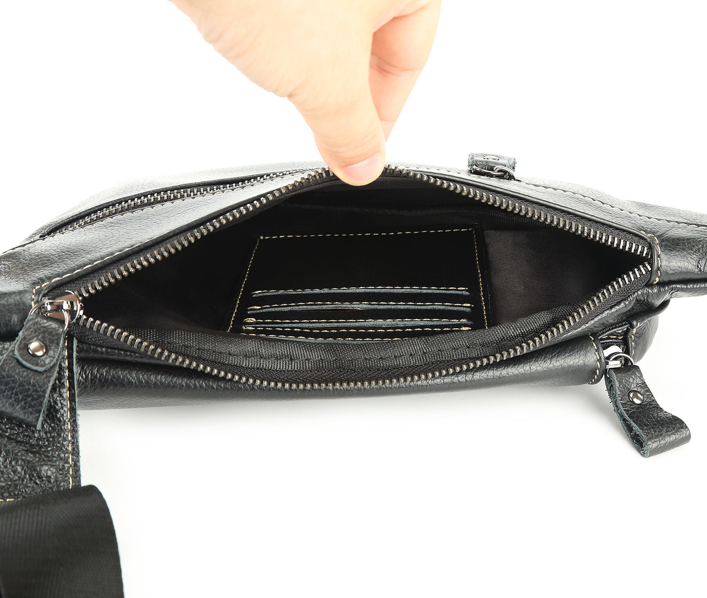 Men's Bust Bag Genuine Cowhide Leather Fashion Casual Retro Multifunctional Crossbody Bag for Men 