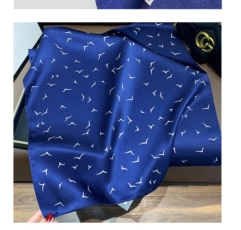 Silk scarf printed pattern elegant temperament neckerchief ladies scarf high quality
