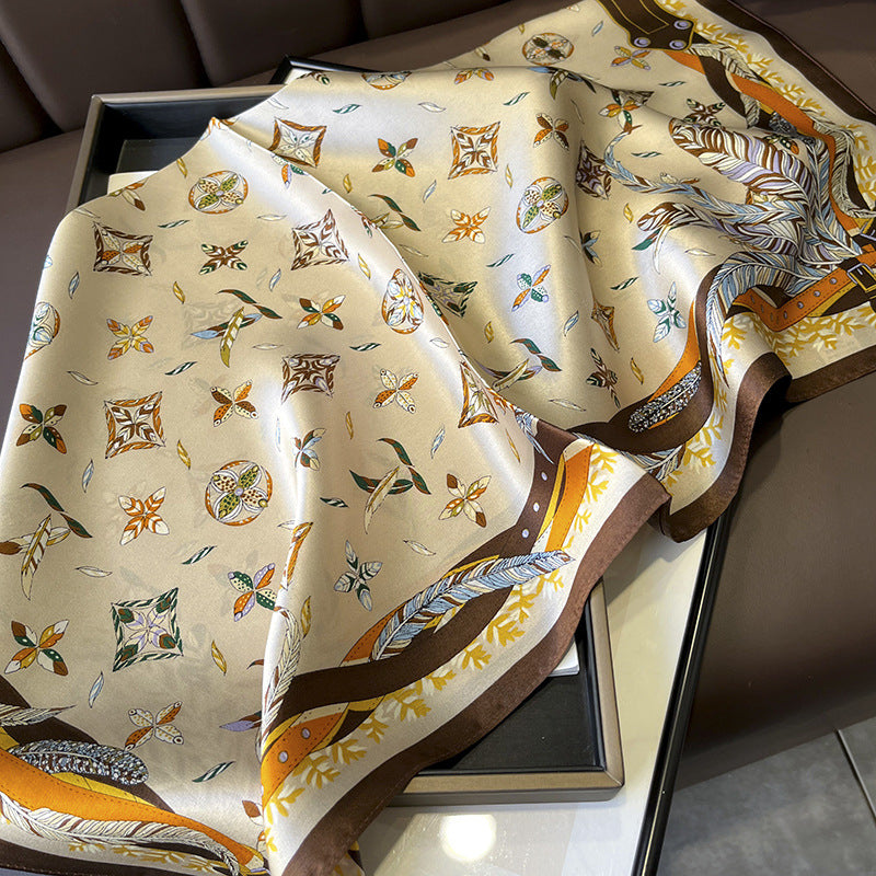 Silk scarf printed pattern silk fashion high quality temperament scarf