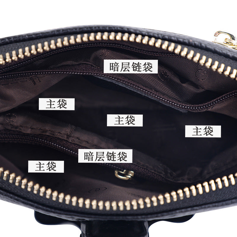 Genuine leather women's bag handbag fashion knurled clutch bag that goes with anything Temperament shoulder bag. Pochette