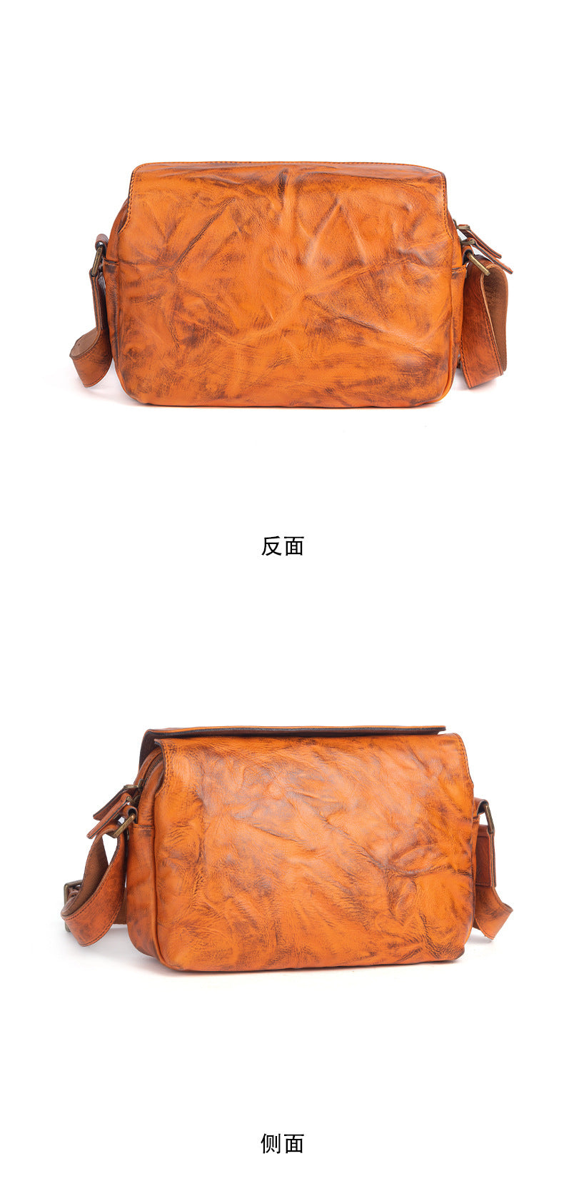 Men's Shoulder Bag Genuine Cowhide Leather Retro Men's Crossbody Bag 