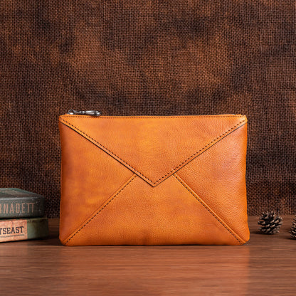 Men's Clutch Bag Genuine Cowhide Leather Casual Men's Handbag 