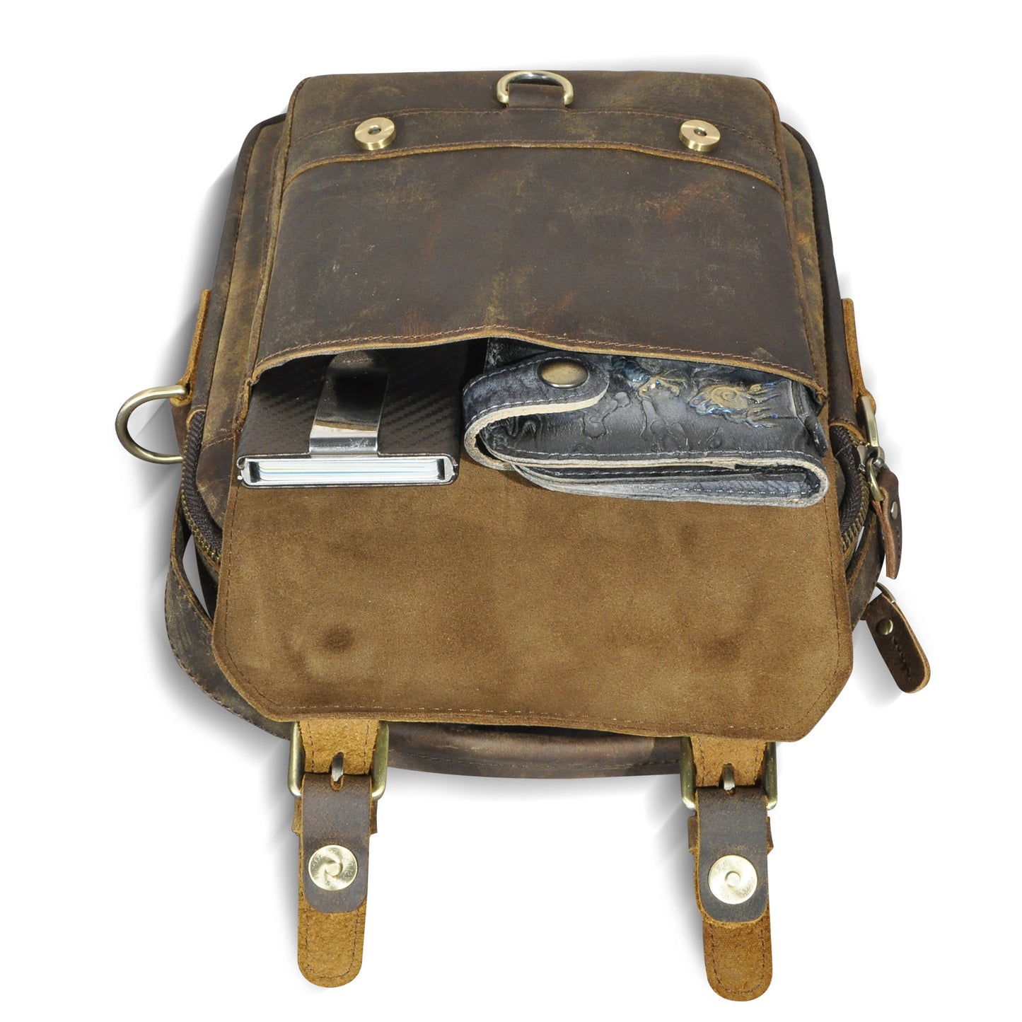 Men's Shoulder Bag Genuine Cowhide Leather Retro Travel Outdoor Men's Crossbody Bag