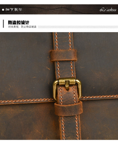 Men's backpack cowhide genuine leather retro casual computer bag for men 