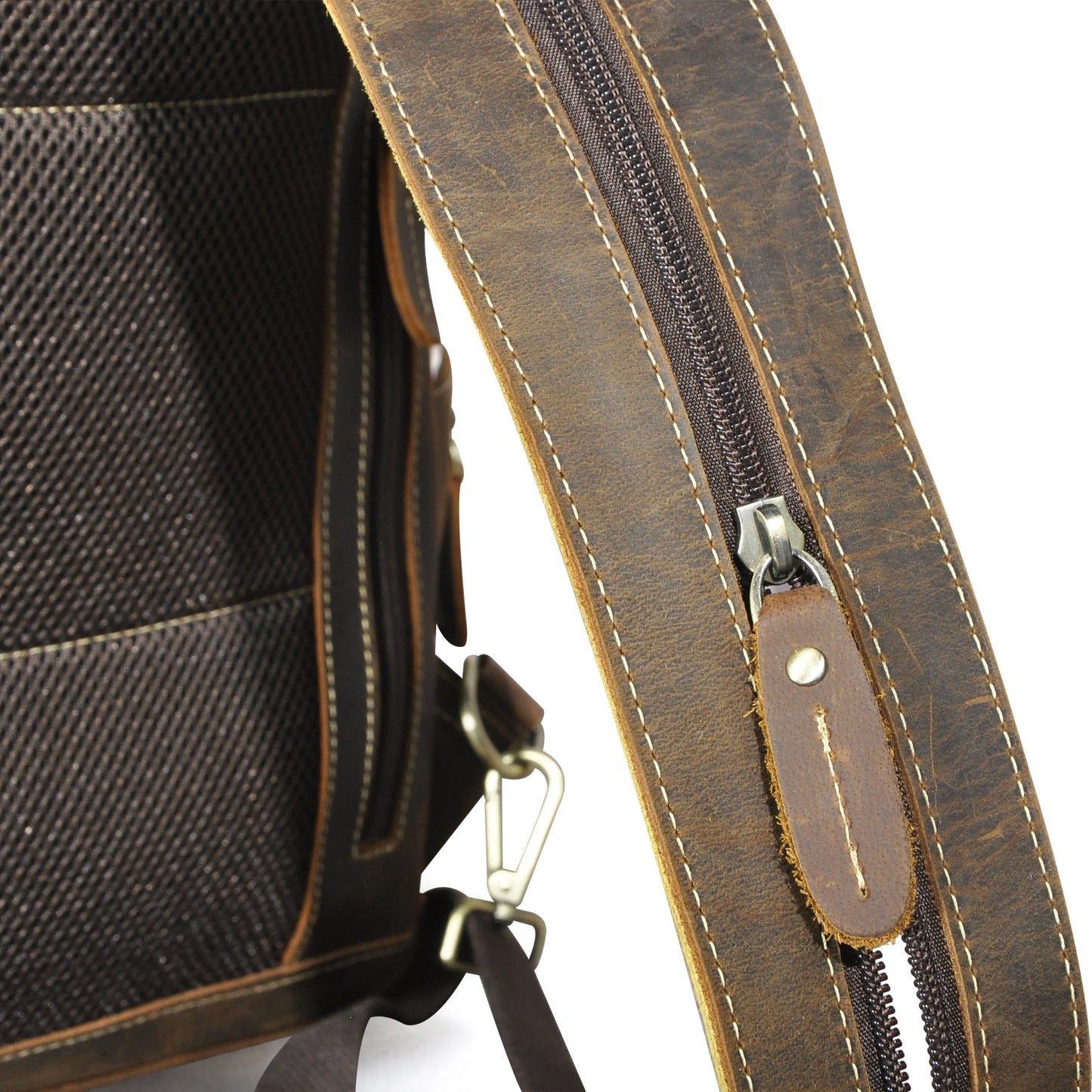 Men's Backpack Cowhide Genuine Leather Versatile Retro Outdoor Fashion Men's Bust Bag 