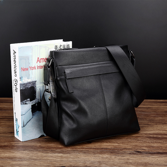 Men's Shoulder Bag Genuine Cow Leather Business Casual Korean Fashion Crossbody Bag for Men 
