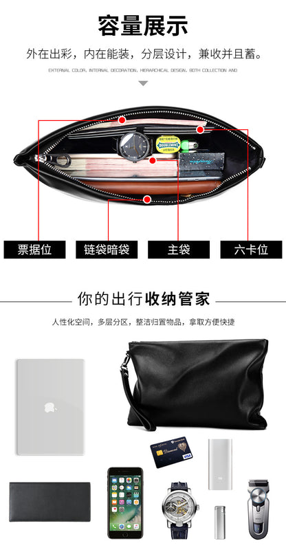 Men's handbag Genuine leather cowhide large capacity high quality men's bag 