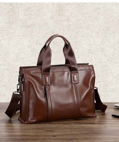 Men's handbag genuine leather cowhide computer bag business large capacity briefcase 