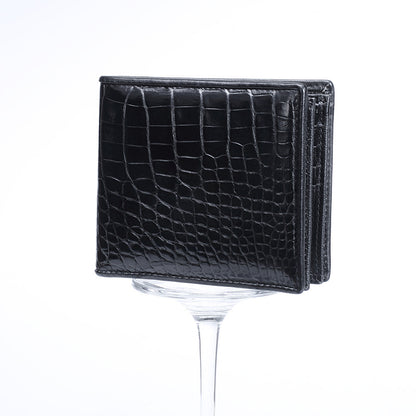 Crocodile skin short wallet genuine leather men's wallet card holder business handbag 