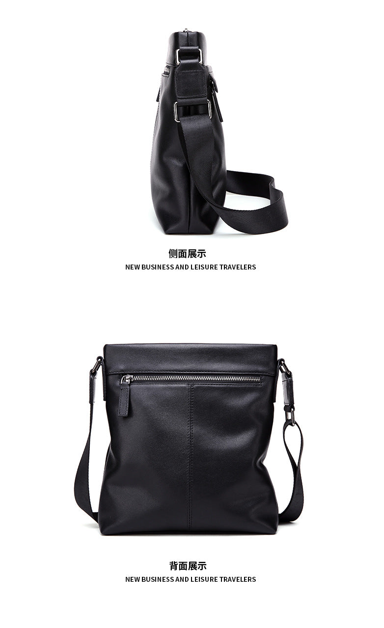 Men's Shoulder Bag Genuine Cow Leather Business Casual Korean Fashion Crossbody Bag for Men 