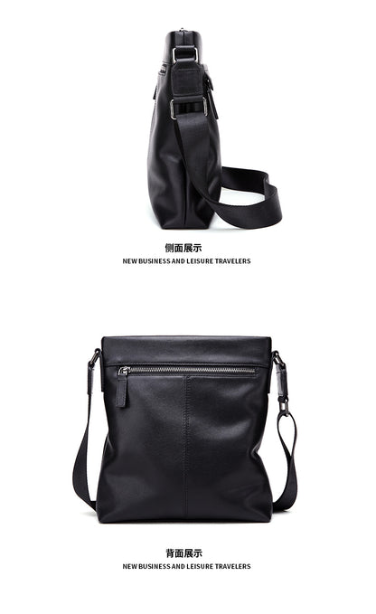 Men's Shoulder Bag Genuine Cow Leather Business Casual Korean Fashion Crossbody Bag for Men 