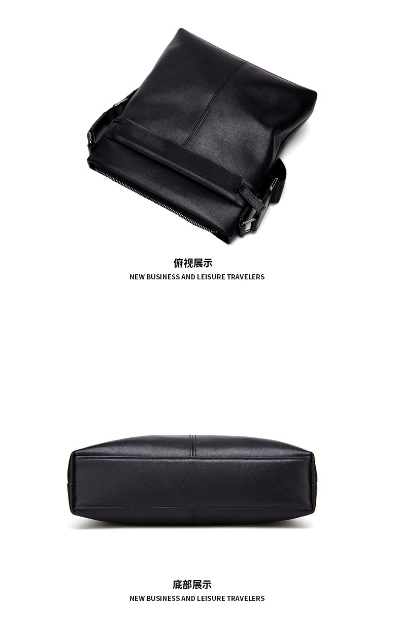 Men's Shoulder Bag Genuine Cow Leather Business Casual Korean Fashion Crossbody Bag for Men 