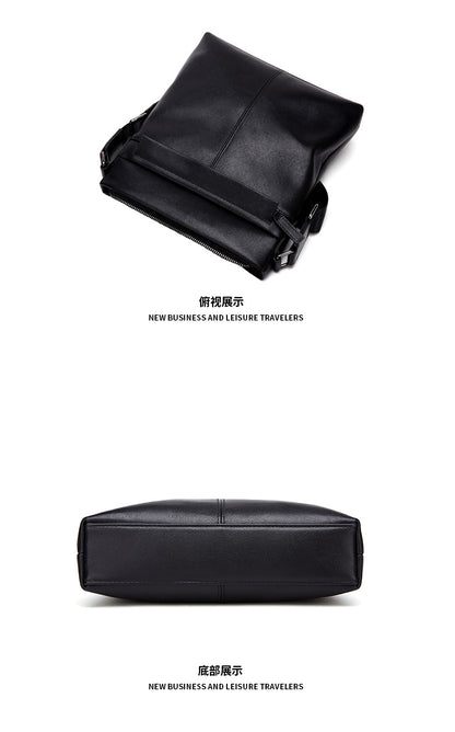 Men's Shoulder Bag Genuine Cow Leather Business Casual Korean Fashion Crossbody Bag for Men 