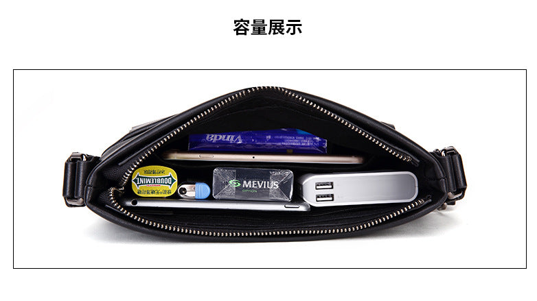 Men's Shoulder Bag Genuine Cow Leather Business Casual Korean Fashion Crossbody Bag for Men 
