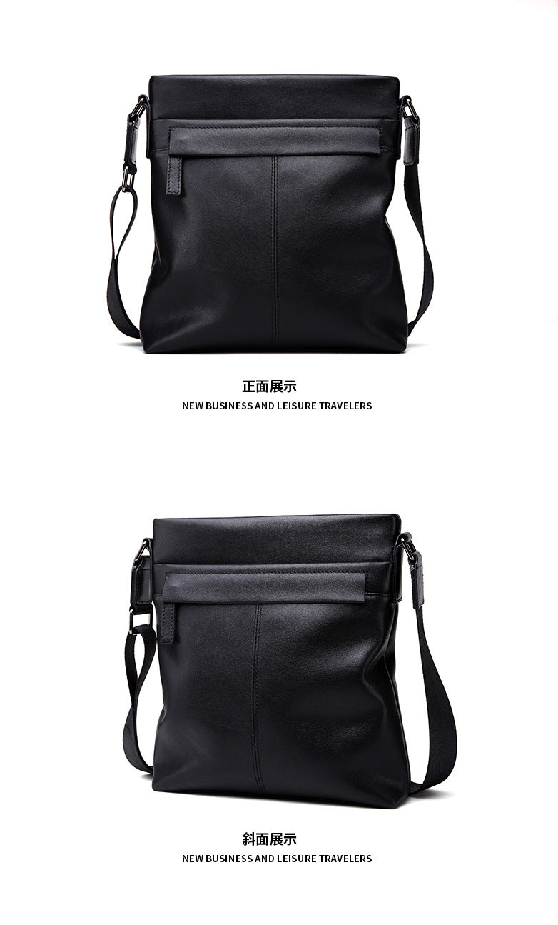 Men's Shoulder Bag Genuine Cow Leather Business Casual Korean Fashion Crossbody Bag for Men 