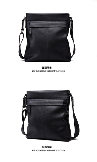 Men's Shoulder Bag Genuine Cow Leather Business Casual Korean Fashion Crossbody Bag for Men 