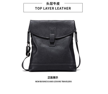 Men's shoulder bag, genuine cowhide leather, multi-functional, casual, large capacity, fashion, crossbody bag 