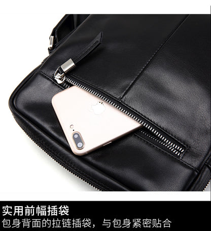Men's shoulder bag, multi-functional, practical, genuine cowhide leather, business crossbody bag 
