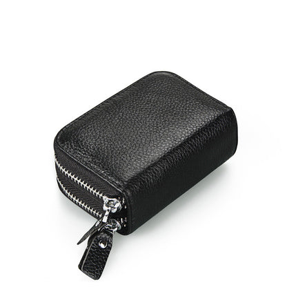 Ladies card bag cowhide magnetic shield RFID Korean fashion coin purse unisex wallet 