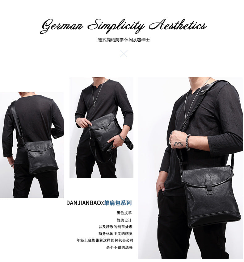 Men's shoulder bag, genuine cowhide leather, multi-functional, casual, large capacity, fashion, crossbody bag 