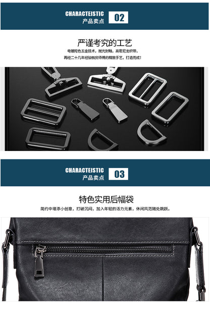 Men's shoulder bag, genuine cowhide leather, multi-functional, casual, large capacity, fashion, crossbody bag 