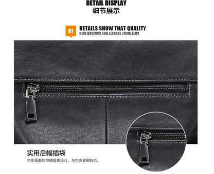 Men's shoulder bag, genuine cowhide leather, multi-functional, casual, large capacity, fashion, crossbody bag 
