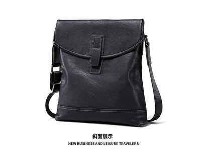 Men's shoulder bag, genuine cowhide leather, multi-functional, casual, large capacity, fashion, crossbody bag 