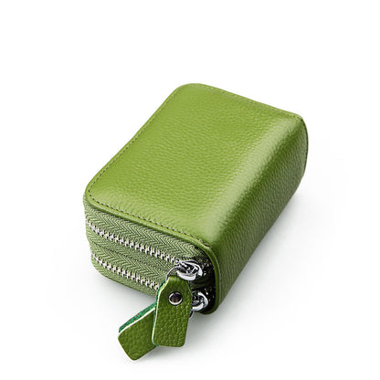Ladies card bag cowhide magnetic shield RFID Korean fashion coin purse unisex wallet 