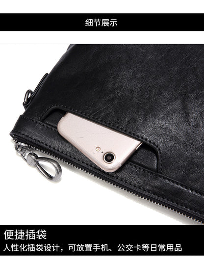 Men's Handbag Cow Leather Large Capacity Business Casual Fashion Men's Bag 