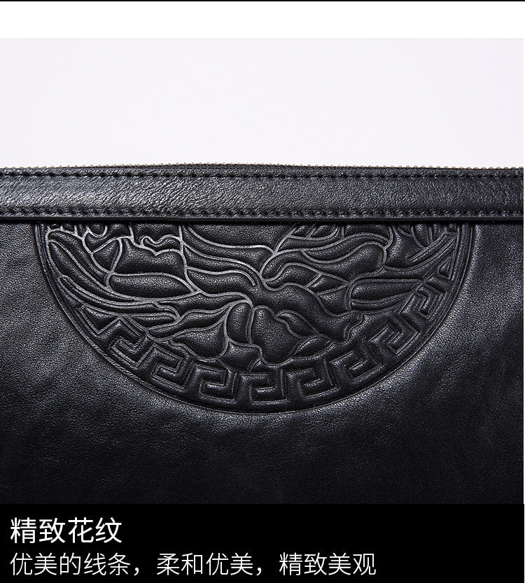Men's Handbag Cow Leather Large Capacity Business Casual Fashion Men's Bag 