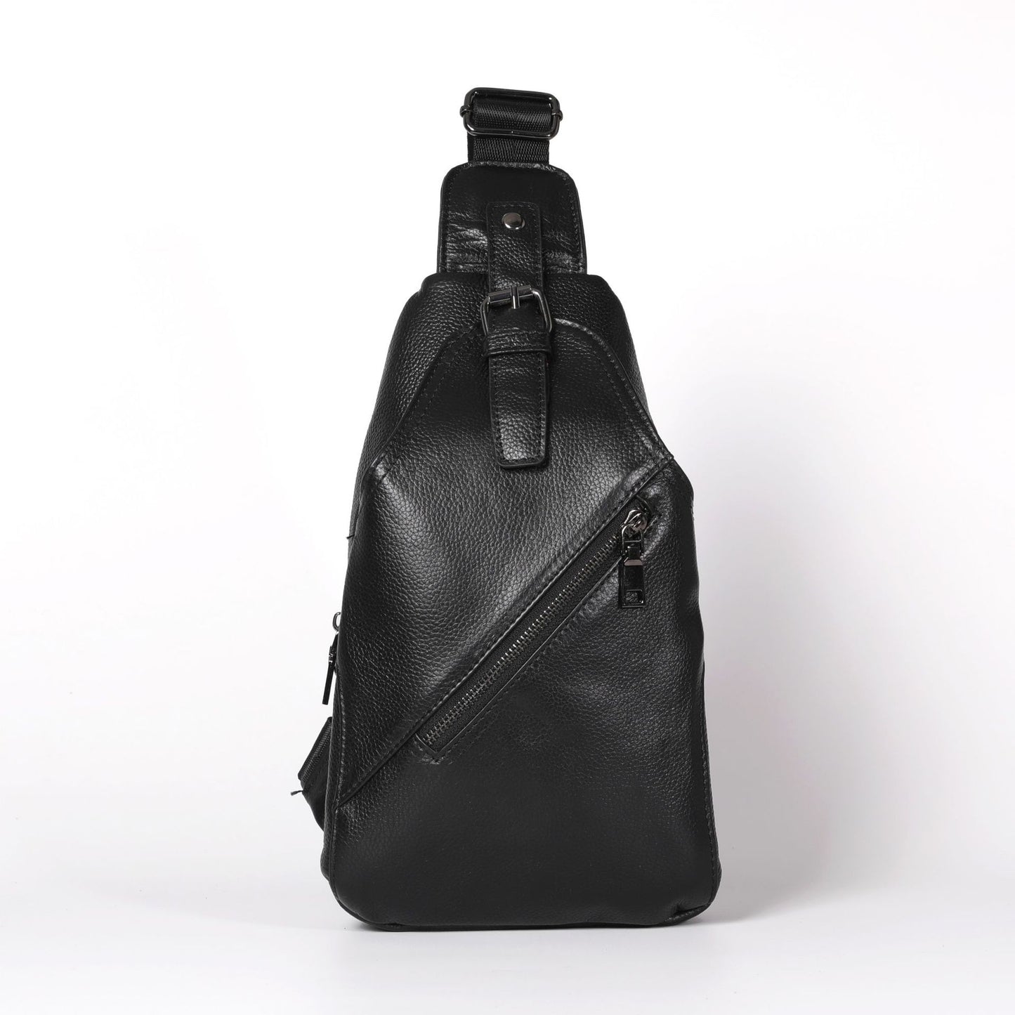 Men's Bust Bag Genuine Cowhide Leather Fashion Casual Sports Men's Crossbody Bag Shoulder Bag 