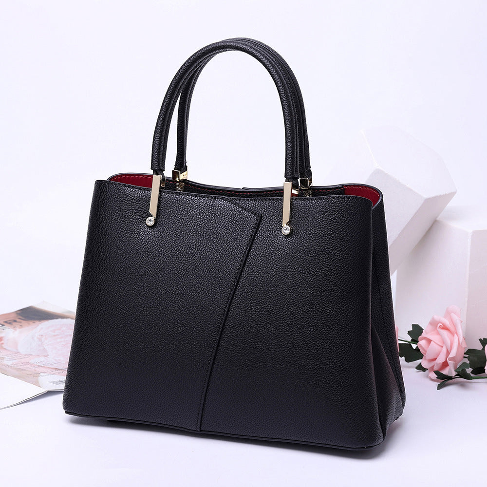 Genuine leather bag ladies fashion handbag shoulder bag crossbody bag temperament commuting OL