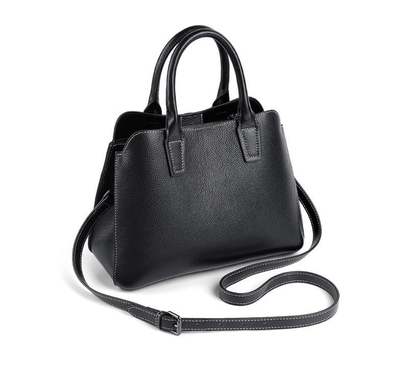 Genuine leather bag simple handbag shoulder bag large capacity ladies shoulder bag