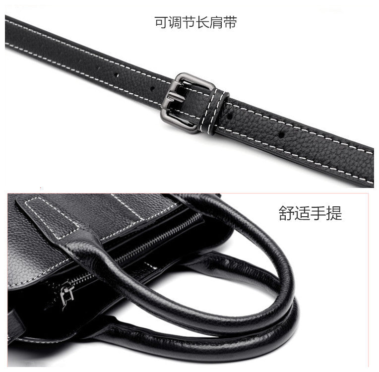 Genuine leather bag simple handbag shoulder bag large capacity ladies shoulder bag