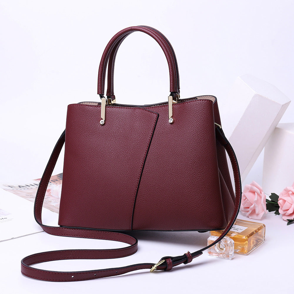 Genuine leather bag ladies fashion handbag shoulder bag crossbody bag temperament commuting OL