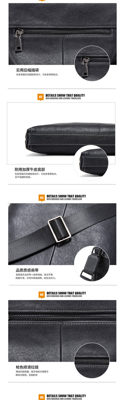 Men's Shoulder Bag Sports Bag Genuine Cowhide Leather Casual Crossbody Bag Backpack 