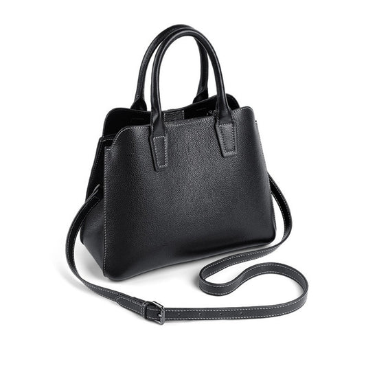 Genuine leather bag simple handbag shoulder bag large capacity ladies shoulder bag