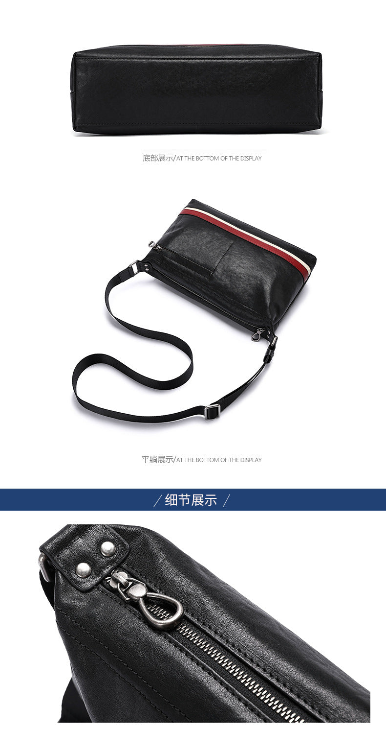 New Men's Shoulder Bag Made of Genuine Cowhide Leather Multifunctional Fashion Casual Large Capacity Crossbody Bag 