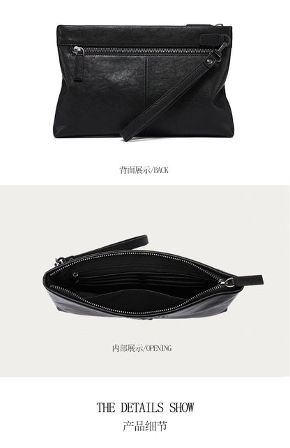 Men's handbag genuine leather cowhide business casual fashion large capacity men's wallet 