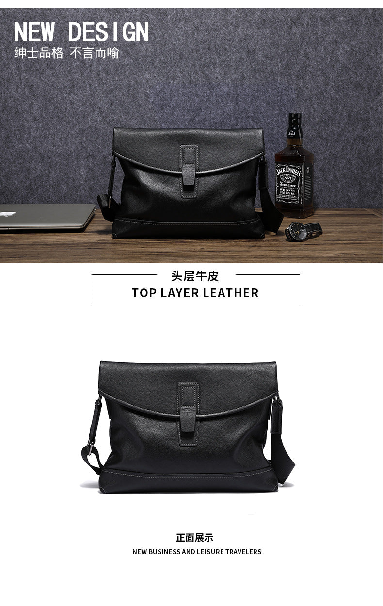 Men's Shoulder Bag Sports Bag Genuine Cowhide Leather Casual Crossbody Bag Backpack 
