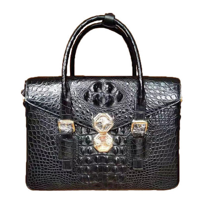 Taiwan Crocodile Skin Genuine Leather Men's Briefcase Casual Handbag Shoulder Bag