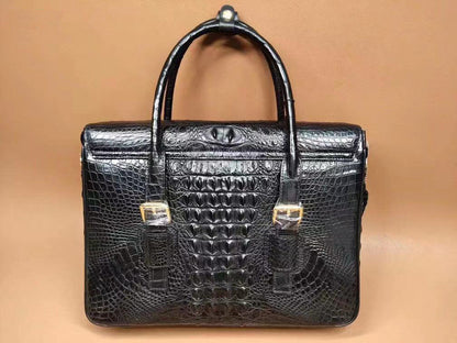 Taiwan Crocodile Skin Genuine Leather Men's Briefcase Casual Handbag Shoulder Bag