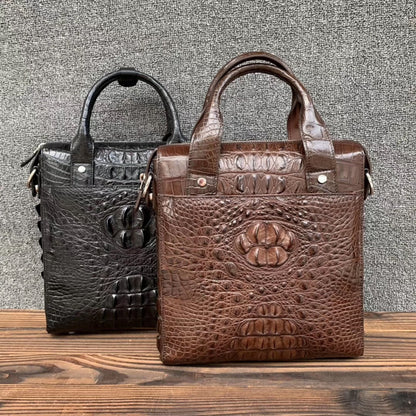 Men's briefcase Taiwanese crocodile osteoderm genuine leather business fashion crossbody shoulder bag men's handbag